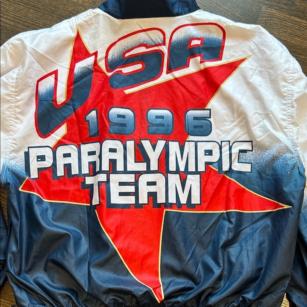 Vintage USA‎ 1996 Paralympic Team Jacket Large Lightweight Men’s Women’s